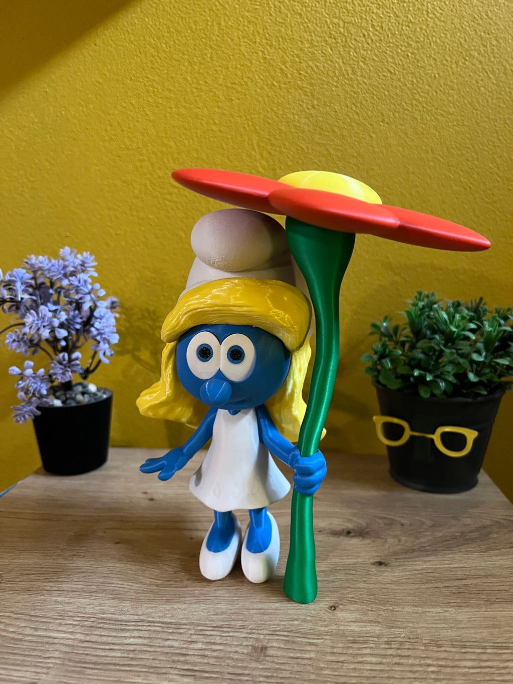 Φιγούρα Στρουμφίτας με Λουλούδι – Συλλεκτικό  / Διακοσμητικό (Στρουμφάκια)