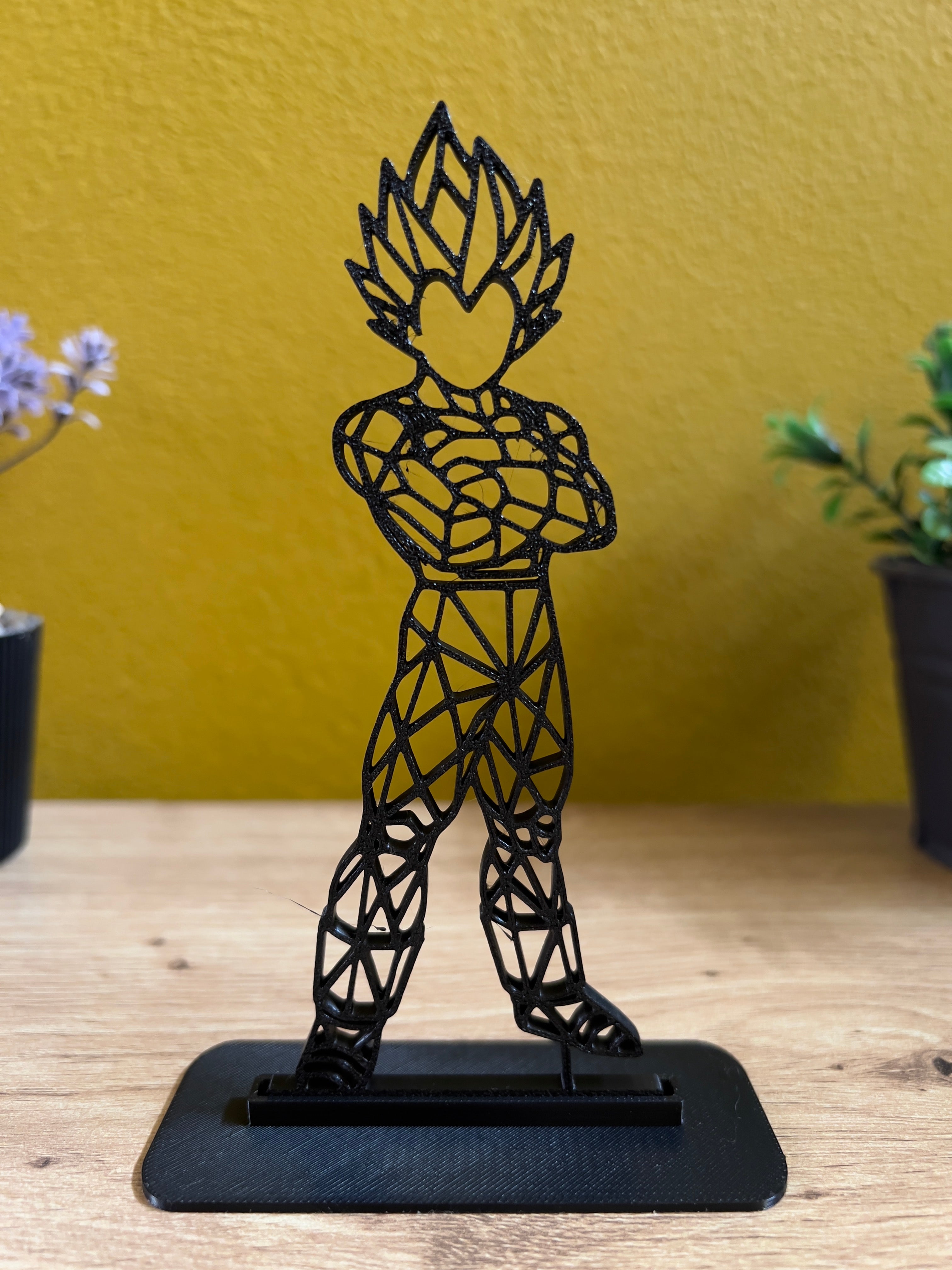 Vegeta Dragon Ball Geometric Low Poly Stand – Minimal & Modern Display